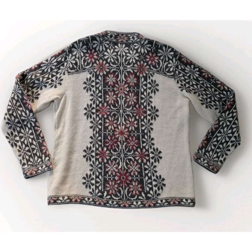 Vintage Intiwara Women's 100% Alpaca Cardigan Nordic XL Full Zip - Picture 7 of 15